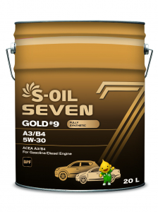 S-OIL 7   GOLD #9  A3/B4  5W30  (20л), Fully Synthetic изображение