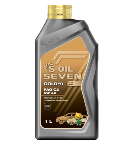 S-OIL 7   GOLD #9  PAO C3  0W40  (1л), Fully Synthetic (1/12) изображение
