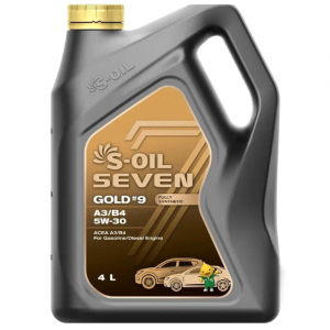 S-OIL 7   GOLD #9  A3/B4  5W30  (4л), Fully Synthetic (1/4) изображение