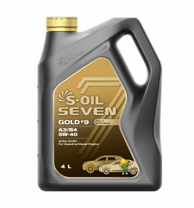 S-OIL 7   GOLD #9  A3/B4  5W40  (4л), Fully Synthetic (1/4) изображение