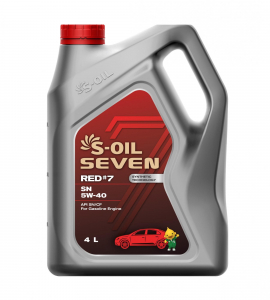 S-OIL 7   RED  #7  SN  5W40  (4л), Synthetic Technology (1/4) изображение