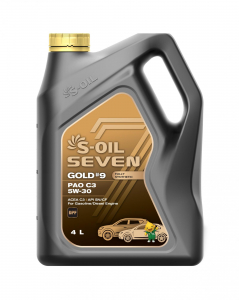 S-OIL 7   GOLD #9  PAO C3  5W30 (4л), Fully Synthetic (1/4) изображение