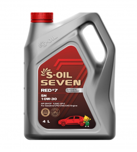 S-OIL 7   RED  #7  SN  10W30  (4л), Synthetic Technology (1/4) изображение