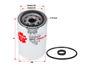 Фильтр топл.(с колбой) CUMMINS 3355903  SAK-SFC1905-10 (1/12) изображения