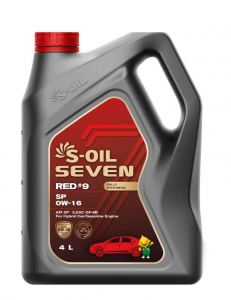 S-OIL 7   RED  #9  SP  0W16  (4л), Fully Synthetic (1/4) изображение